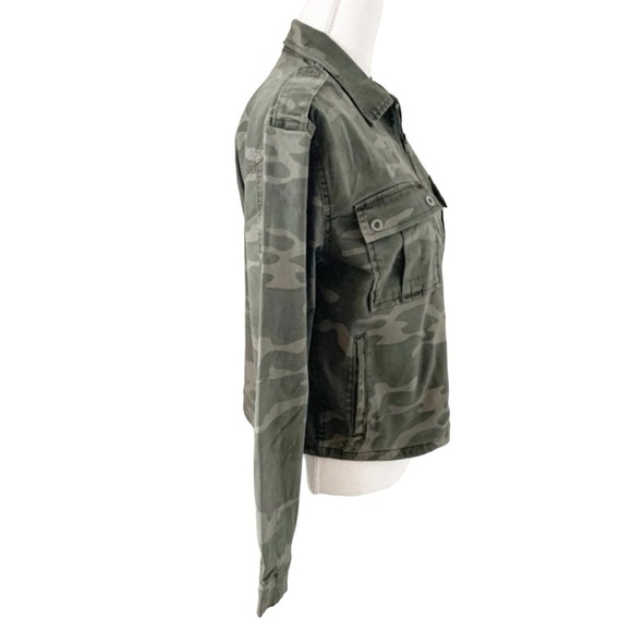 Good American NWT Camo Print Soft Stretch Short Military Jacket Army Green Sz XS - Picture 5 of 10